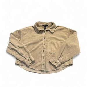 Tan Corduroy Button-Up Shirt